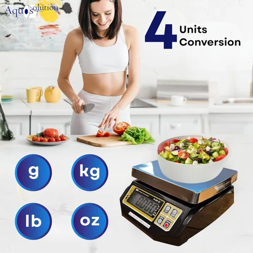 Miniatura 3 de Aquos Báscula digital de alimentos – Serie SI Clase III Legal para Control de Porciones Comerciales, báscula de cocina de acero inoxidable de doble