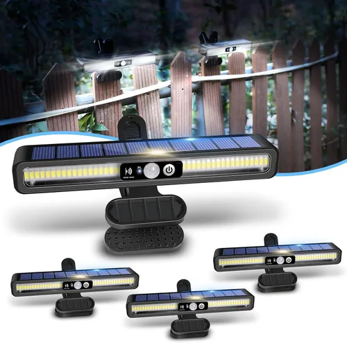 Miniatura 12 de Luces solares de movimiento con clip para exteriores, impermeables, paquete de 2 luces con sensor de movimiento para exteriores con 36 LED, 3000 K