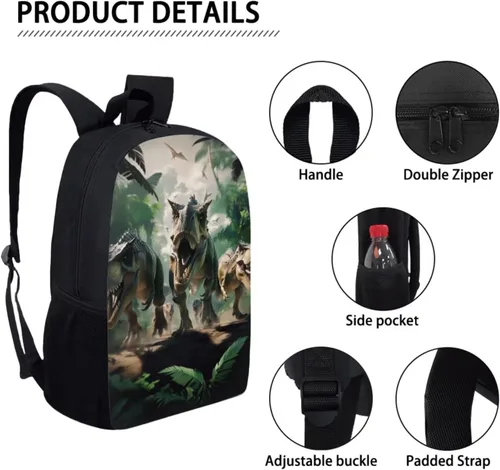 Miniatura 42 de HUGS IDEA Juego de 3 bolsas escolares con aislamiento térmico para el almuerzo, estuche para lápices