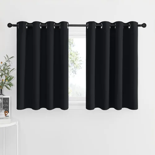 Miniatura 93 de NICETOWN Cortinas opacas de cocina para ventana sobre el fregadero, aislamiento térmico, decoración del hogar, pequeños niveles opacos con ojales