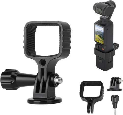 Adaptador de expansión para DJI OSMO Pocket 3, adaptador de montaje de metal Cabeza de cardán Soporte de marco fijo para cámara, accesorios Negro