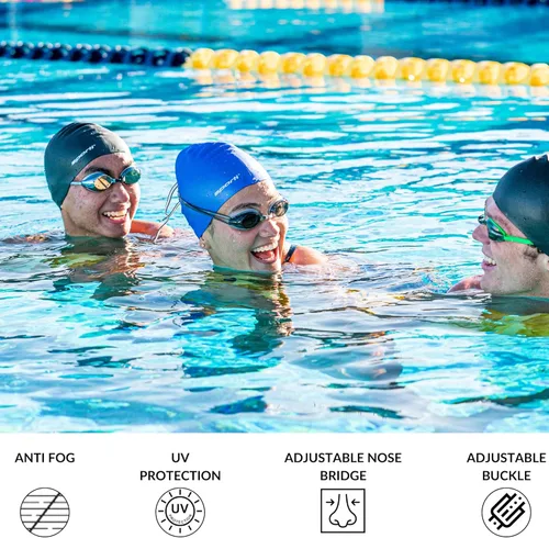 Miniatura 4 de Sporti Gafas de natación unisex para adultos con óptica positiva, gafas antivaho para hombres y mujeres, resistentes a las roturas, con dobles