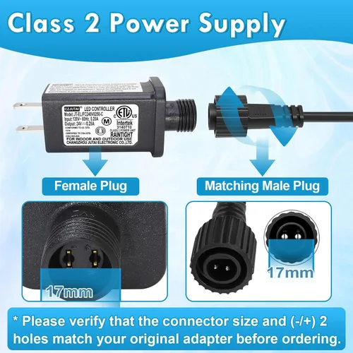Miniatura 3 de PremierAdapter - Fuente de alimentación de 24 V 6 W para CZJUTAI JT-EL/FC240V0250-C 24V6W /4.5W/3.6W /1.35W para iluminación de Navidad, cadena
