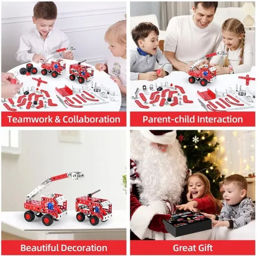 Miniatura 5 de Ferthor Fun Juguetes de Construcción STEM para Niños de 8-12 Años, Conjuntos Creativos Serie de Camiones de Bomberos Kit de Modelo, Juguetes