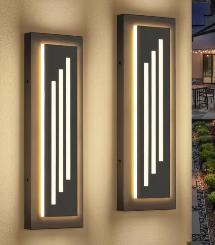 Miniatura 23 de tewei Aplique de Pared LED para Exteriores de Anochecer a Amanecer Iluminación Exterior, Accesorios de Iluminación Exterior Moderna Negro Mate Luces