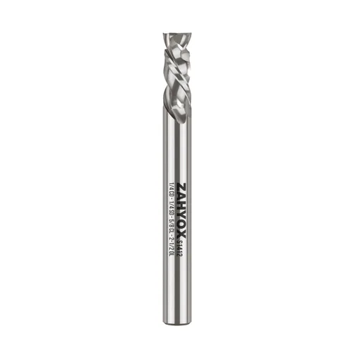 Miniatura 11 de Zahyox Broca de fresadora en espiral de vástago de 1/4 pulgadas, compresión arriba y abajo, carburo sólido, fresadora CNC recta para madera, 1/4