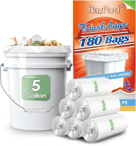 Miniatura 11 de 200 bolsas de basura pequeñas de 2 galones (1.8-2 galones) para cestas de basura de 1.6, 1.8, 2.2 galones, forros fuertes de 6.5 a 7 litros