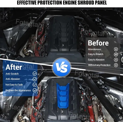 Miniatura 2 de Cubierta de protección para el compartimento del motor, panel de cubierta de carcasa compatible con Chevrolet Corvette C8 2020-2025, decoración