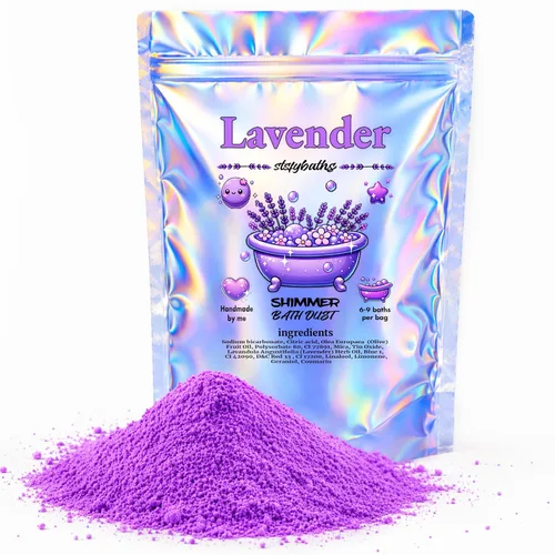 Miniatura 13 de Bomba de baño con brillo de lavanda morada en una bolsa, bombas de baño perfumadas hechas a mano para mujeres, niños y hombres, bombas de baño a