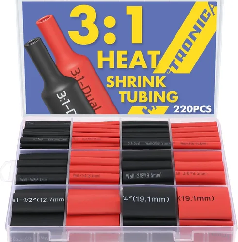 Miniatura 7 de haisstronica Kit de 420 piezas de tubos termorretráctiles 3:1, con revestimiento adhesivo de grado resistente marino, envoltura retráctil - longitud