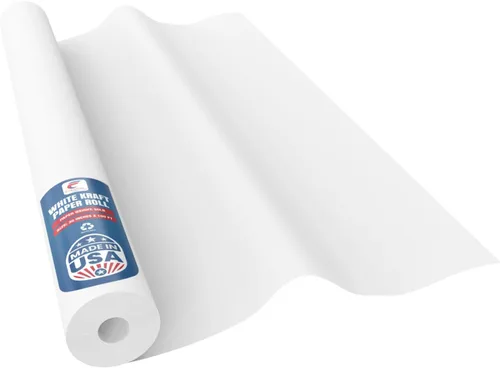 Miniatura 9 de Rollo jumbo ancho de papel kraft blanco fabricado en EE.UU. de 48" x 1200" (100 pies), ideal para envolver regalos, arte y manualidades, correo