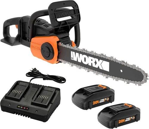 Worx Motosierra inalámbrica de 40V y 14" Power Share con tensión automática - WG384 (baterías y cargador incluidos)