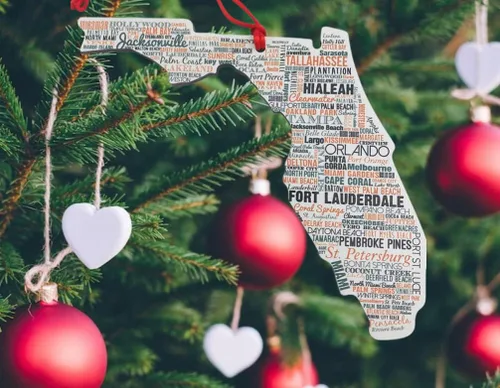 Miniatura 3 de Decoración de árbol de madera con adorno navideño de Florida