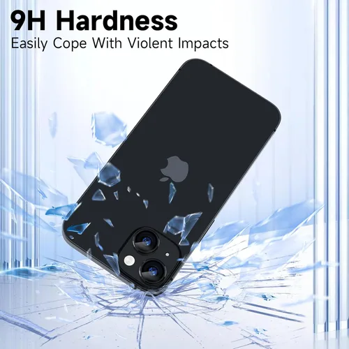 Miniatura 2 de YWXTW Protector de lente de cámara para iPhone 15/15 Plus/16e/ 17e, anillo de metal antiarañazos individual protector de pantalla de vidrio templado