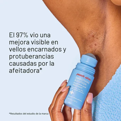 Miniatura 5 de Peach Slices - Solución Suavizante Tratamiento para Vellos Encarnados (1.69 oz) - Suaviza, Alivia, Ablanda la Piel - Rodillo 360 - BHA, AHA, PHA