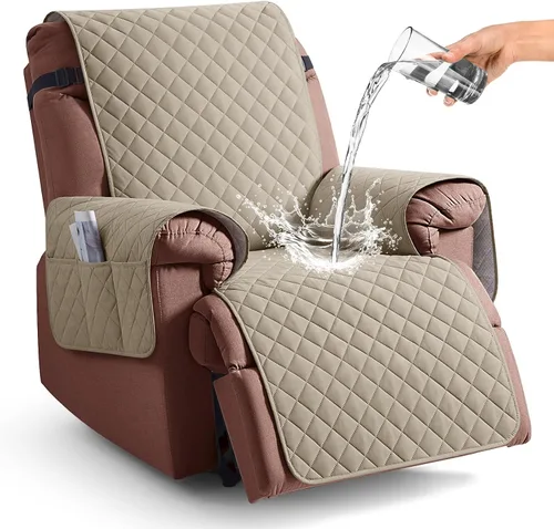 Miniatura 15 de KinCam Funda 100% impermeable para silla reclinable, fundas de sofá reclinable para mascotas, perros, funda de sofá reclinable, protector de muebles