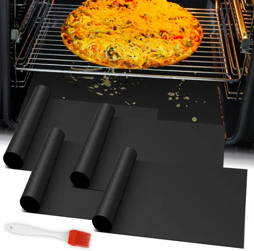Miniatura 10 de Revestimientos para Horno para la Parte Inferior del Horno, Paquete de 2 Alfombrillas de Horno de Teflón Reutilizables Grandes Gruesas de Servicio
