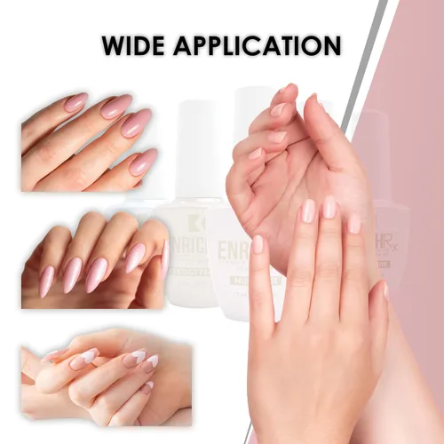 Miniatura 9 de KUPA EnrichRx Gel constructor, melocotón perfecto, vitamina E y colágeno infundido, cepillo de gel de remojo UV/LED en uñas naturales, 0.57 onzas