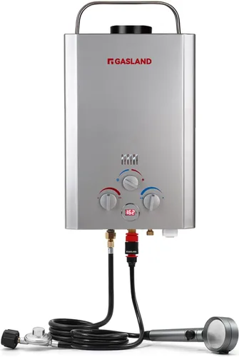 Miniatura 11 de GASLAND Calentador de agua portátil sin tanque de propano de 6L 1.58GPM con bomba y colador de tubo giratorio de 1/2 pulgadas