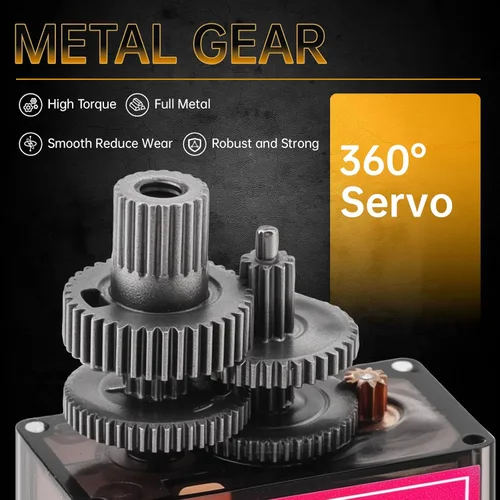 Miniatura 3 de Paquete de 2 micro servomotores MG90S con engranaje de metal 9G para helicóptero, avión, barco, robot inteligente, controles de automóvil