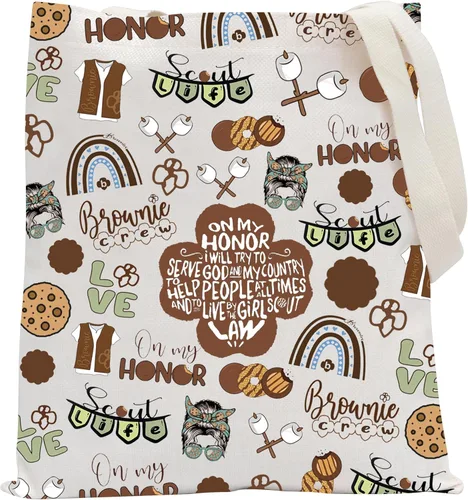 Miniatura 8 de POFULL Brownie Troop Gift Scout Brownie Bolsa Cosmética Scout Troop Regalos