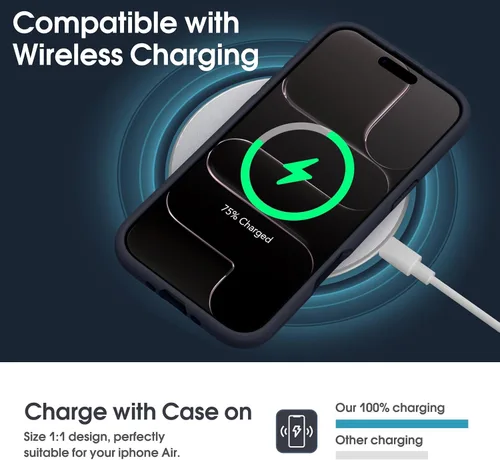 Miniatura 5 de Supdeal Funda de silicona líquida para iPhone Air - [Protección total para la cámara] [Forro de microfibra suave antiarañazos] Funda de teléfono