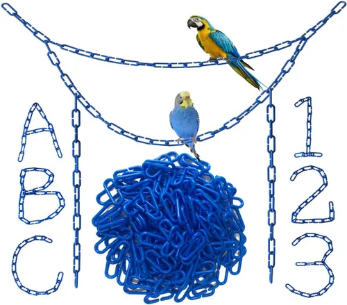 Miniatura 9 de 200 piezas de eslabones de plástico negro y juguetes - Clip en C entrelazado para jaula de pájaros accesorios para periquitos, planeadores