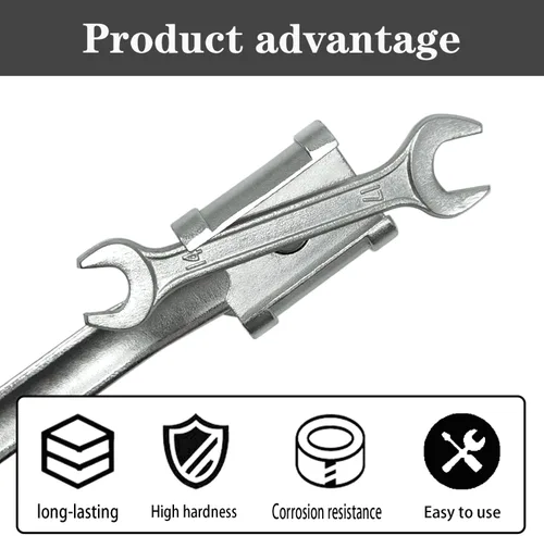 Miniatura 4 de Barra extensora de llave universal, herramienta de amplificador de par, herramienta de llave de extensión de 13.5 pulgadas con orificio cuadrado