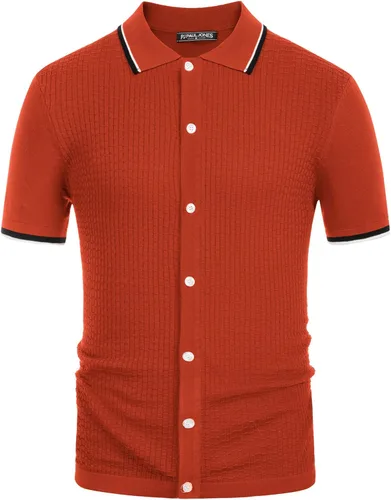 Miniatura 3 de PJ PAUL JONES Polo de punto para hombre, transpirable, con botones, para golf