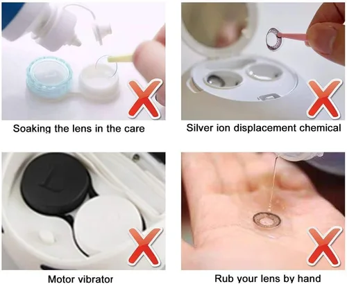 Miniatura 6 de Máquina limpiadora de lentes de contacto, limpiador ultrasónico de lentes de contacto BlumWay con cargador USB, pequeño y portátil, lente suave