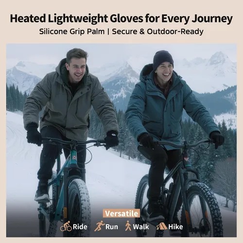 Miniatura 7 de Guantes térmicos mejorados para hombres y mujeres, guantes finos y recargables con calefacción, compatibles con pantalla táctil, carga rápida, larga
