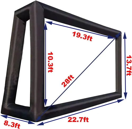 Miniatura 6 de Pantalla de película inflable de 28 pies para exteriores, proyección frontal y trasera, pantalla de proyector portátil para escuela, iglesias