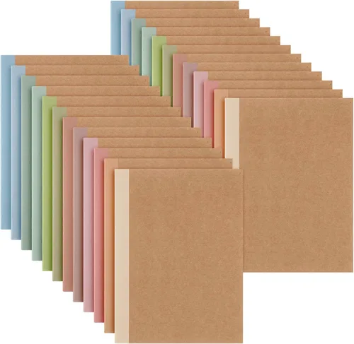 Miniatura 12 de Harloon A5 Composition Notebook Journals 8 x 5.75 in College Ruled Kraft Notebooks with Rainbow Spines Small Lined Composition Book for Office