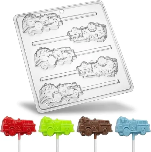 Miniatura 7 de Molde de caramelo de chocolate piruleta de camión de bomberos 3313
