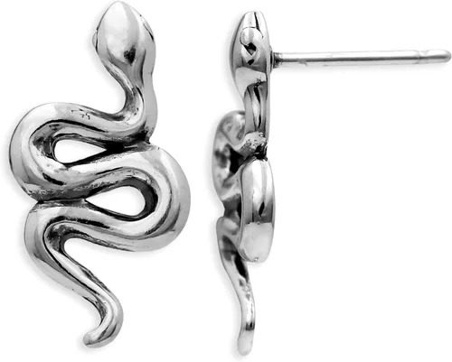Miniatura 6 de Boma Pendientes de tuerca de serpiente de plata de ley, Plata de ley