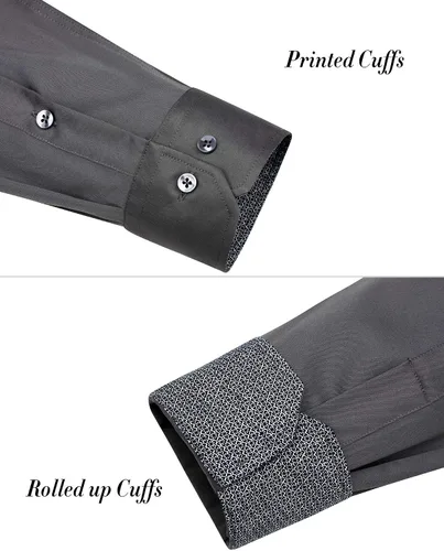 Miniatura 6 de J.VER Camisa de vestir de manga larga para hombre, estilo informal, elástica, sin arrugas, ajuste regular, abotonada
