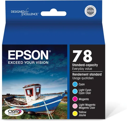 Epson Paquete combinado de cartuchos de 5 colores Claria de alta definición de capacidad estándar (T078920) funciona con Artisan 50, Photo R260,