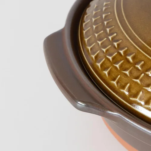 Miniatura 10 de Banko Ware 32781 Clear AKARI Earthenware Pot No. 8 for 2-3 People, M, 59.1 fl oz (1,500 ml), Microwave Oven, Direct Fire, Brown, Made in Japan