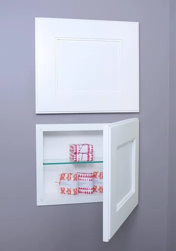 Miniatura 27 de Marco de fotos oculto de 11 x 14 pulgadas, botiquín sin espejo para baño, empotrado en la pared, fabricado en América del Norte, madera real, sin