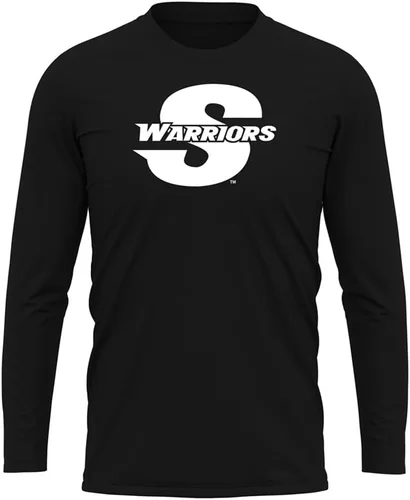Miniatura 37 de Camisa deportiva de manga larga oficial de la NCAA Collegiate para hombre, colección negra con logotipo primario