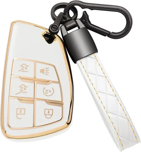 Miniatura 14 de Funda para Llavero de Chevy con Llavero Carcasa Suave de TPU Portallaves Compatible con Chevrolet Suburban Tahoe Silverado 1500 2021 2022 2023