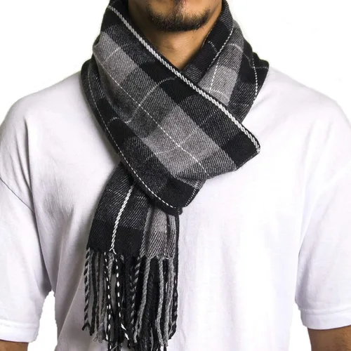 Alpine Swiss Bufanda a cuadros para hombre, ultra suave, chal de invierno, cálido, ligero, para clima frío