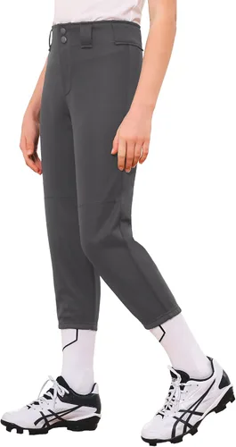 Stelle Pantalones de sóftbol para niñas, pantalones de béisbol para jóvenes, pantalones de lanzamiento rápido con bolsillos, camiseta para niños