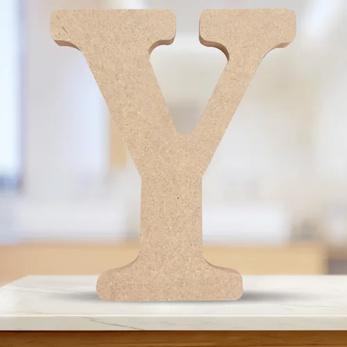 Letras de madera 3D sin terminar de 4 pulgadas, letras del alfabeto de madera para decoración de pared, manualidades de madera, letras de pie, Y