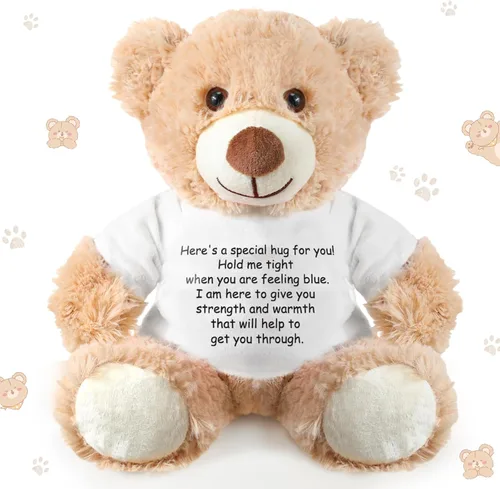 Miniatura 13 de Lenwen Un regalo de abrazo de oso para mujeres, pésame pronto, condolencias para mujeres, peluche de animal de peluche, abrazo pensando en ti, Azul