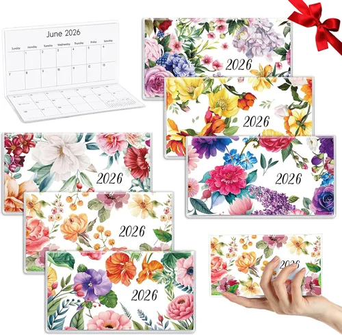 ReliThick 6 piezas de calendario de bolsillo 2026 para bolso, planificador mensual, cuaderno de bolsillo pequeño, diario, bloc de notas, regalo de