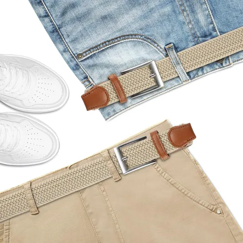 Miniatura 3 de Lavemi Mens Belt, Stretch Elastic Casual Woven Sport Golf Braided Belts for Men,Gift Box