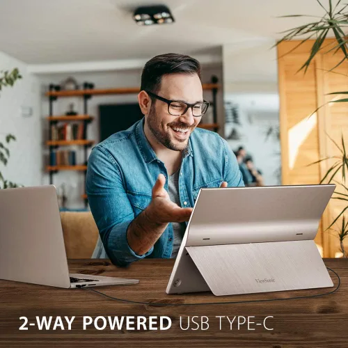 Miniatura 5 de ViewSonic VG1655 - Monitor portátil de 15.6 pulgadas 1080p con USB C de 60W de alimentación de 2 vías, IPS, cuidado de los ojos, altavoces duales