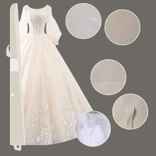 Miniatura 4 de Bolsa de ropa para vestido de novia de 63 pulgadas, extra grande, plegable, portátil, para viajes, equipaje colgante con bolsillos para mujeres, 5.9