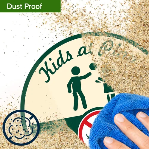 Miniatura 9 de Cartel de "Kids at Play, Keep Poop Away", 7 x 13, estacas integradas de alta resistencia, uso en interiores y exteriores, compuesto de aluminio